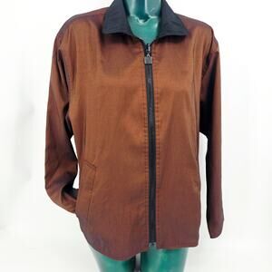 Mycra Pac Now Reversible Zip jacket Bronze brown & Black Women's Size 0-P 3647